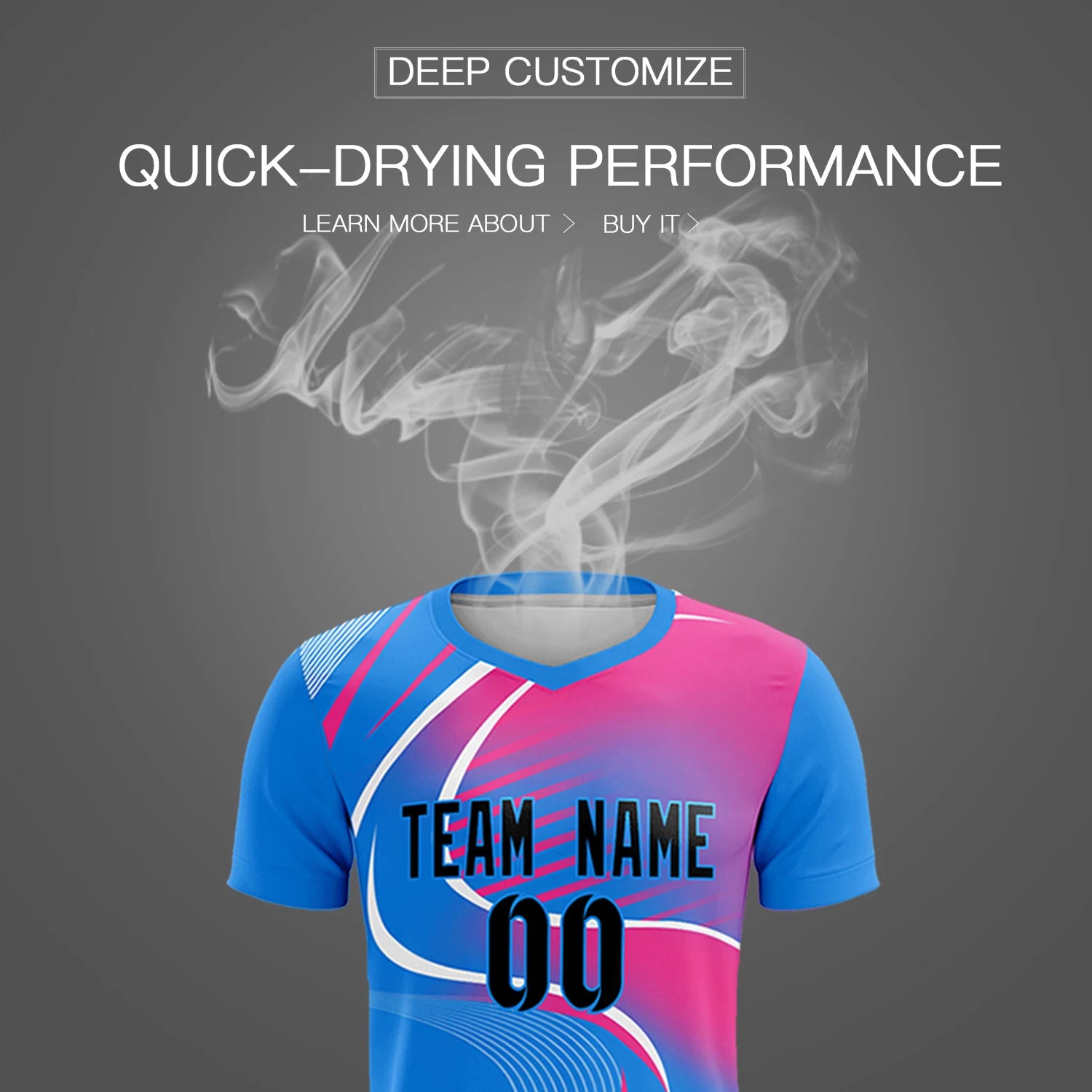 Custom Powder Blue White-Pink Casual Printing Sportswear Soccer Sets Jersey