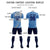 Custom Light Blue White-Gray Casual Printing Sportswear Soccer Sets Jersey