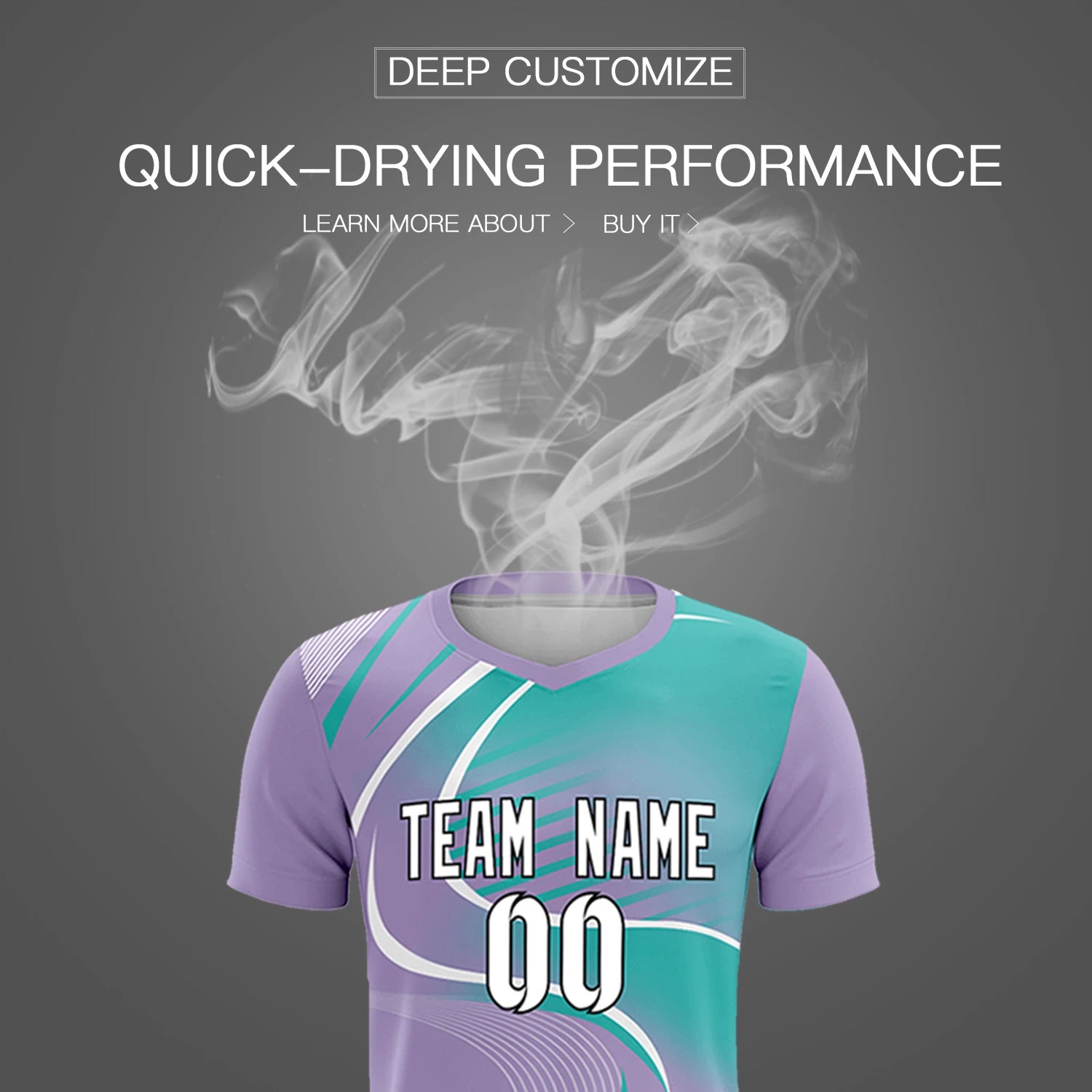 Custom Light Purple White-Bright Green Casual Printing Sportswear Soccer Sets Jersey