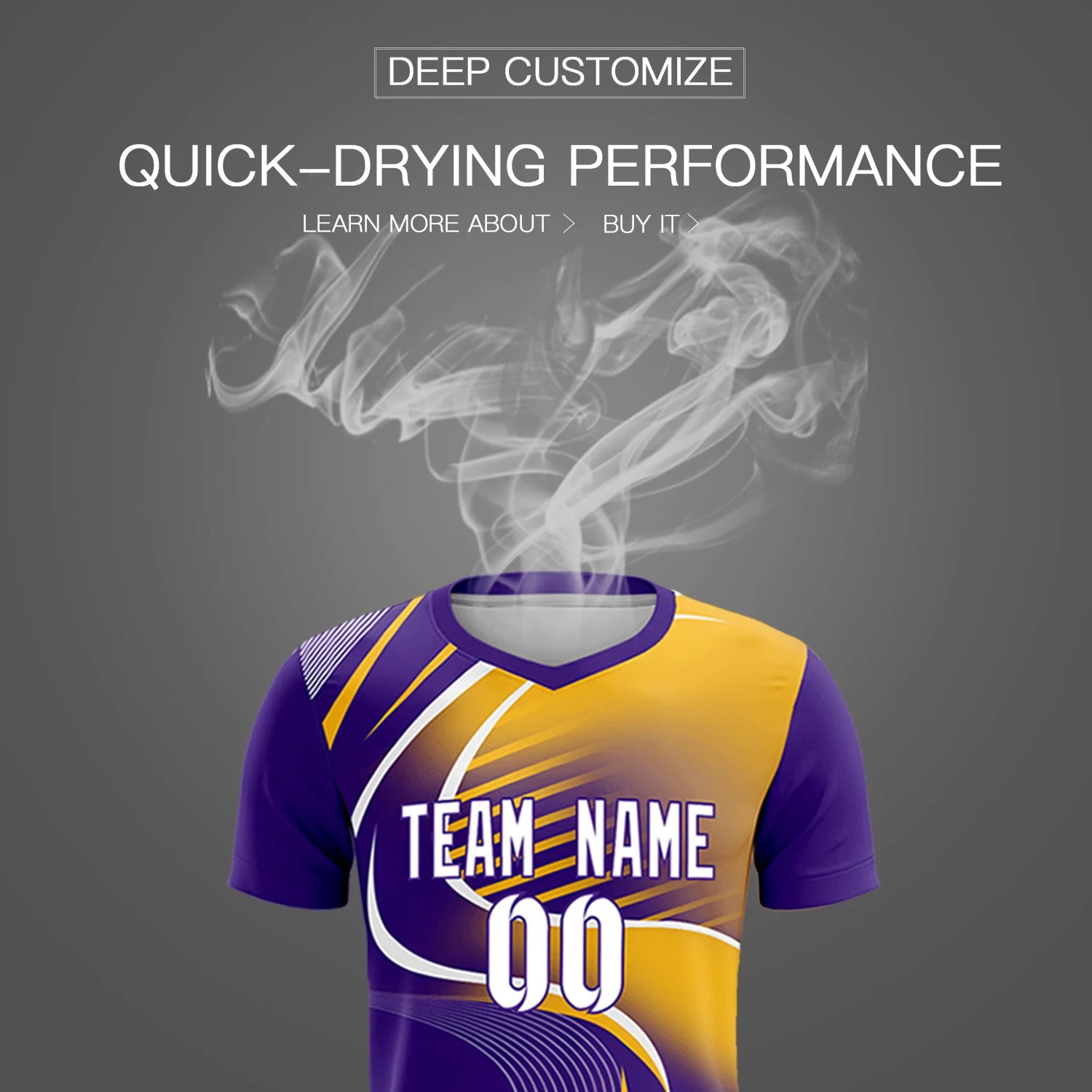 Custom Purple White-Gold01 Casual Printing Sportswear Soccer Sets Jersey