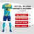 Custom Aqua Black-Gold01 Casual Printing Sportswear Soccer Sets Jersey