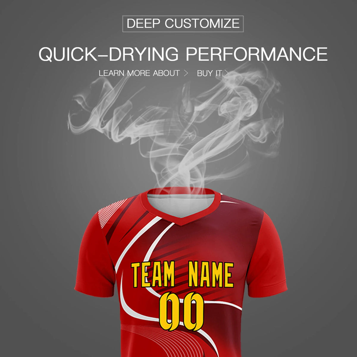 Custom Red White-Crimson Casual Printing Sportswear Soccer Sets Jersey