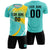 Custom Bright Green White-Gold01 Casual Printing Sportswear Soccer Sets Jersey