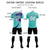 Custom Bright Green White-Purple Casual Printing Sportswear Soccer Sets Jersey