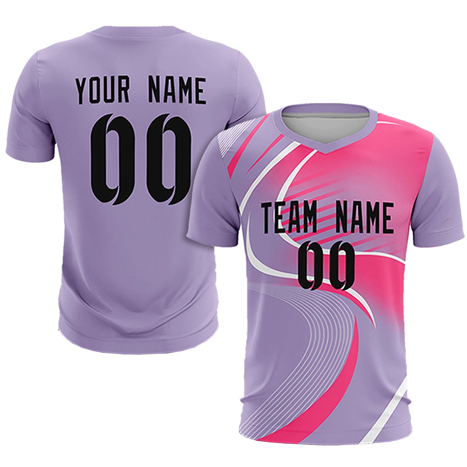 Custom Light Purple White-Pink Casual Printing Sportswear Soccer Sets Jersey