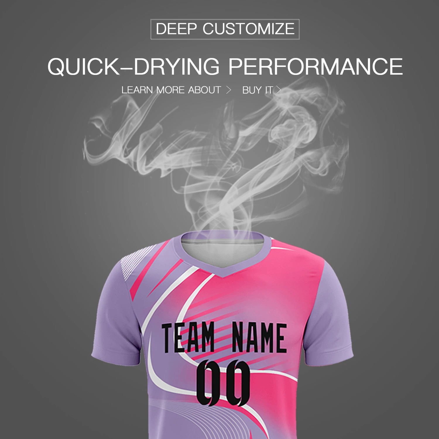 Custom Light Purple White-Pink Casual Printing Sportswear Soccer Sets Jersey