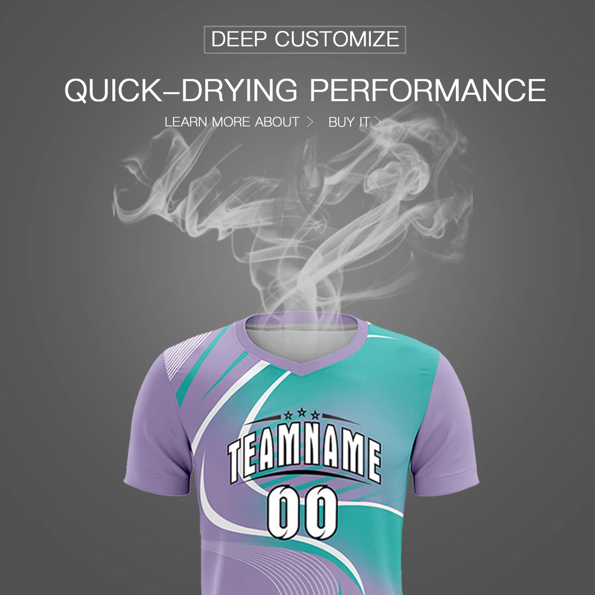 Custom Light Purple White-Bright Green Casual Printing Sportswear Soccer Sets Jersey