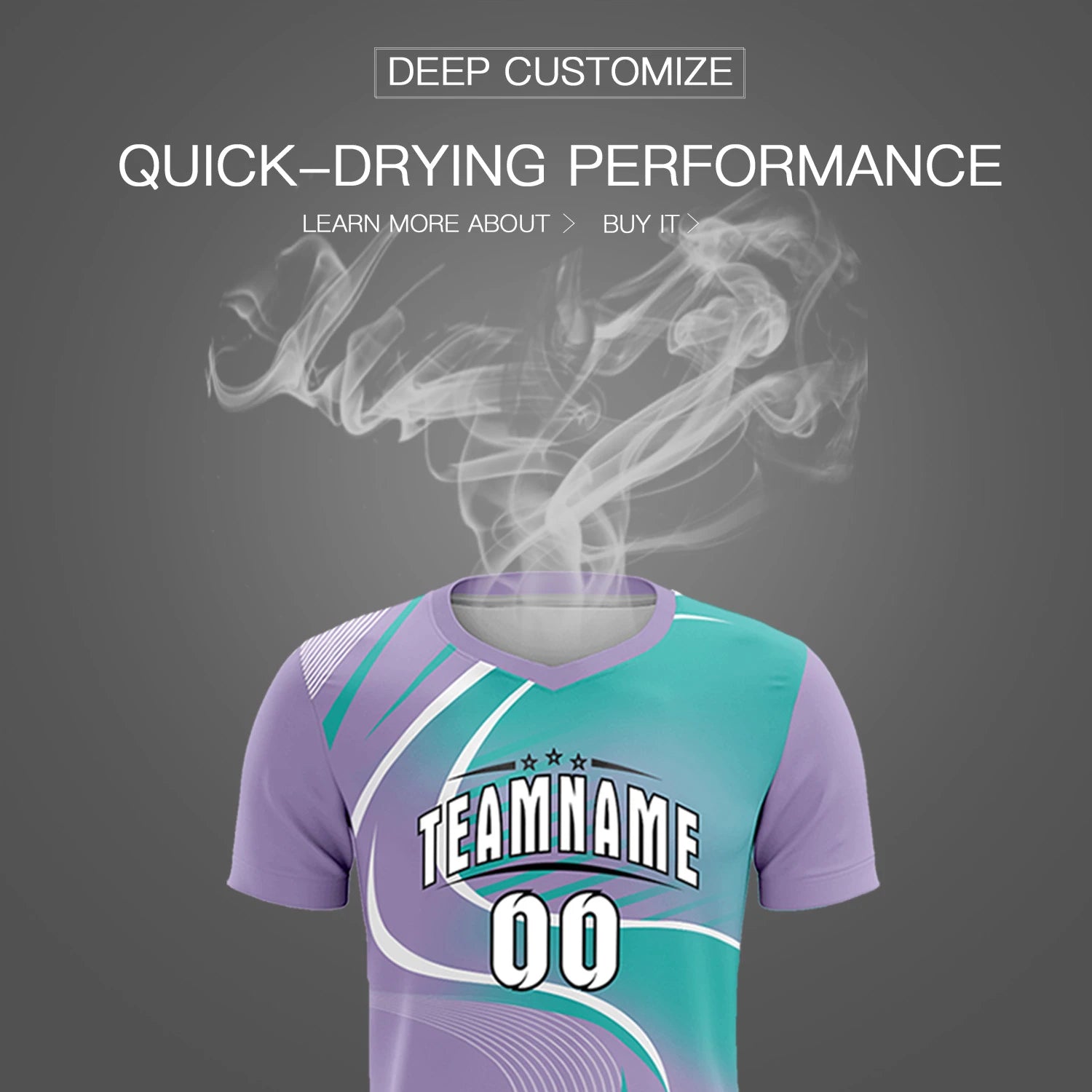 Custom Light Purple White-Bright Green Casual Printing Sportswear Soccer Sets Jersey