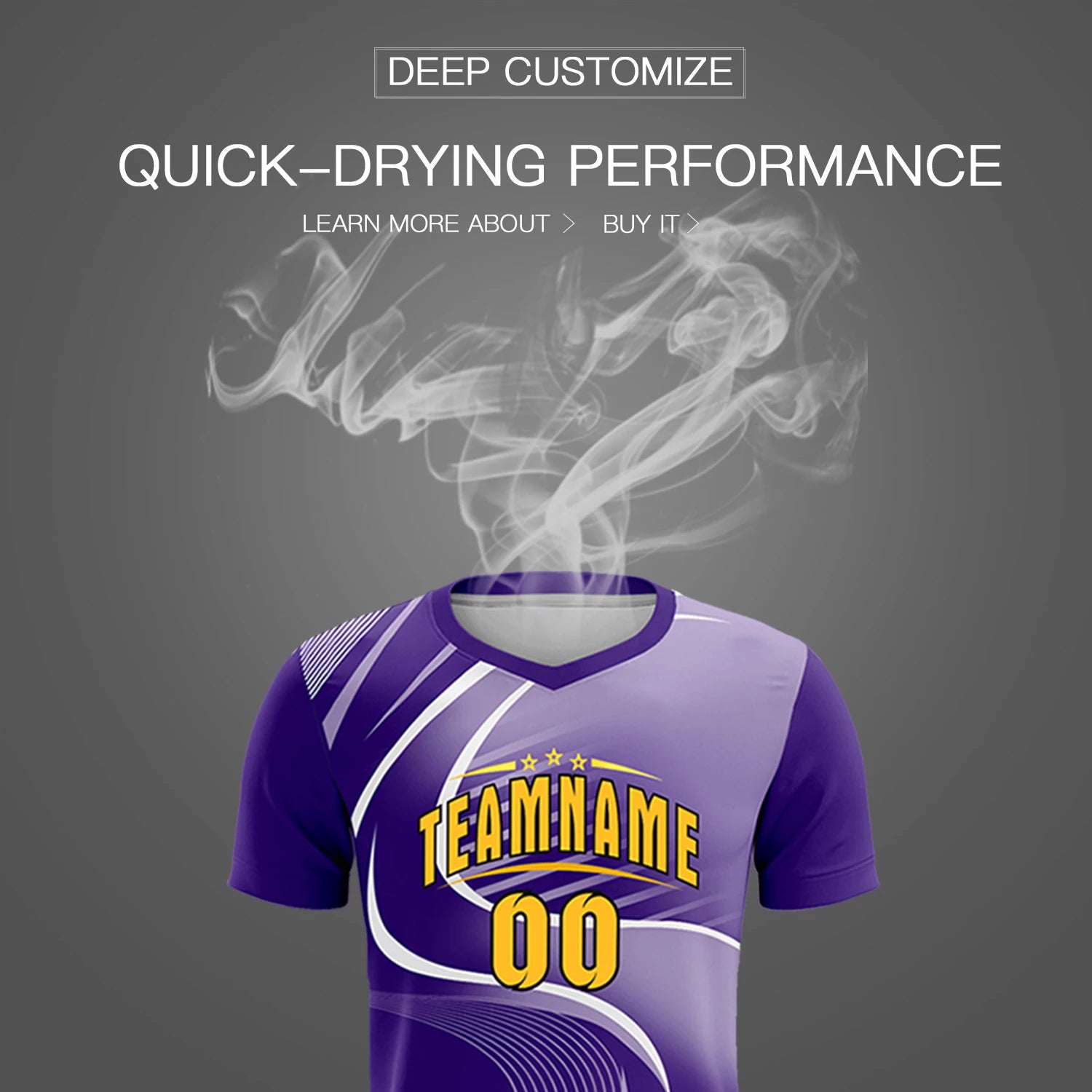 Custom Purple White-Light Purple Casual Printing Sportswear Soccer Sets Jersey