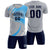 Custom Gray White-Powder Blue Casual Printing Sportswear Soccer Sets Jersey