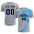 Custom Gray White-Powder Blue Casual Printing Sportswear Soccer Sets Jersey