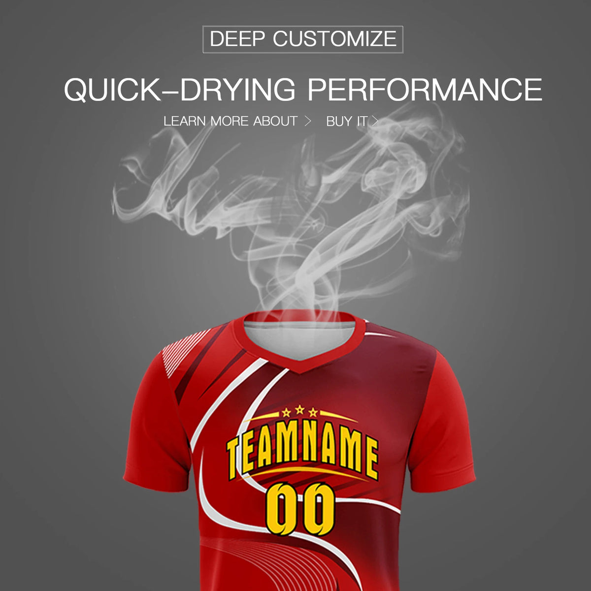 Custom Red White-Crimson Casual Printing Sportswear Soccer Sets Jersey