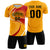 Custom Yellow White-Red Casual Printing Sportswear Soccer Sets Jersey