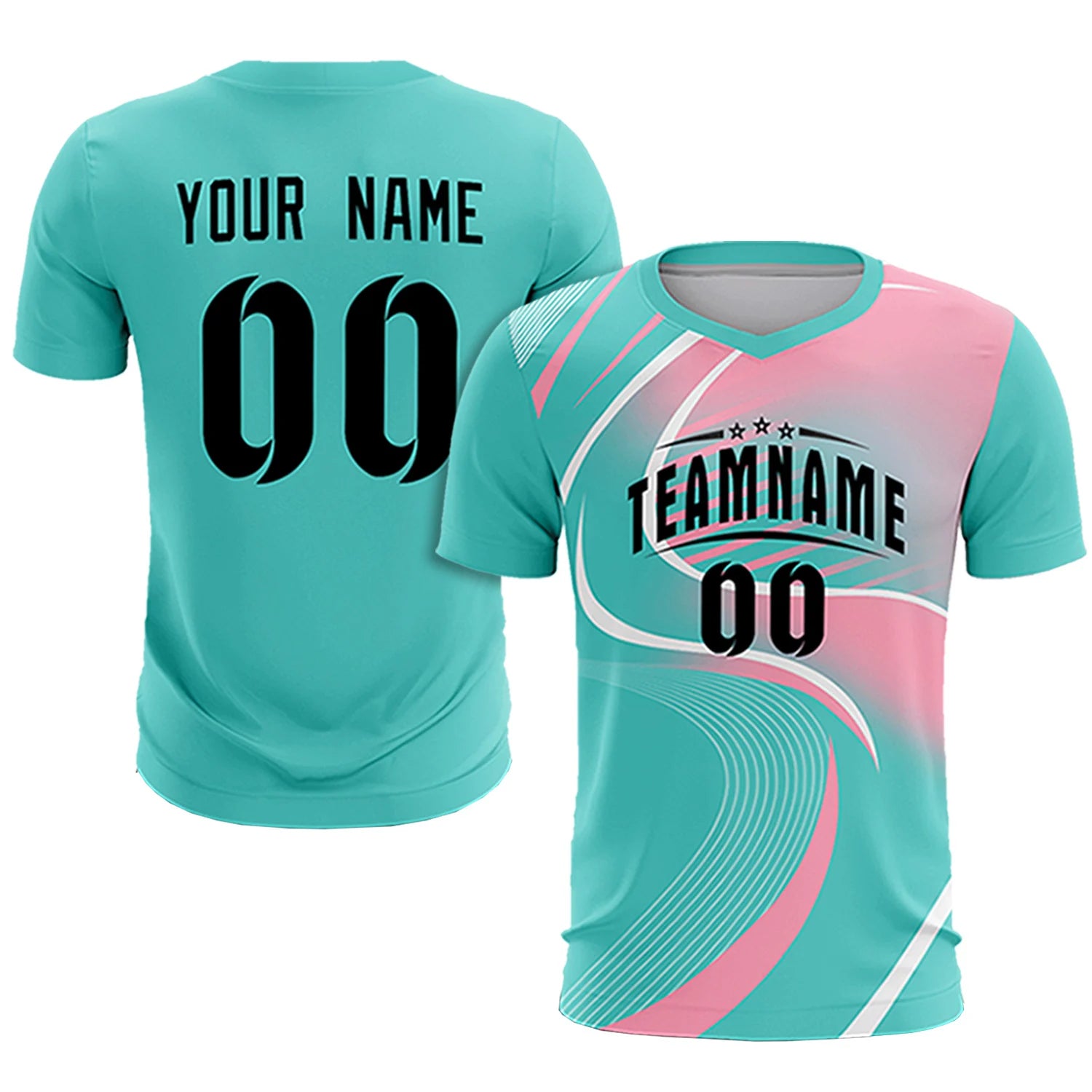 Custom Bright Green White-Pink Casual Printing Sportswear Soccer Sets Jersey