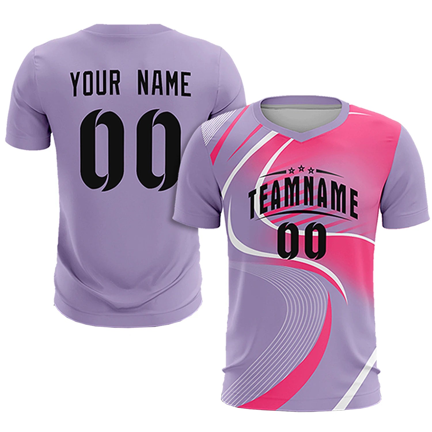 Custom Light Purple White-Pink Casual Printing Sportswear Soccer Sets Jersey