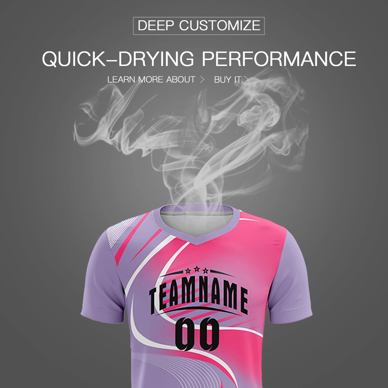 Custom Light Purple White-Pink Casual Printing Sportswear Soccer Sets Jersey