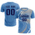 Custom Light Blue White-Gray Casual Printing Sportswear Soccer Sets Jersey