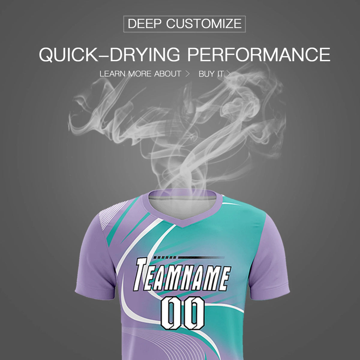 Custom Light Purple White-Bright Green Casual Printing Sportswear Soccer Sets Jersey