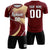 Custom Crimson Gray-Khaki Casual Printing Sportswear Soccer Sets Jersey