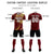 Custom Crimson Khaki-Old Gold Casual Printing Sportswear Soccer Sets Jersey