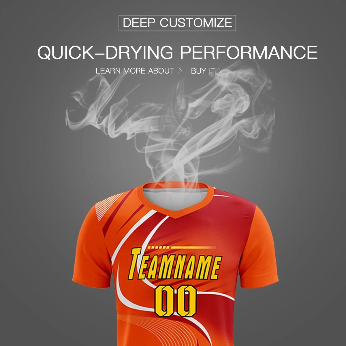 Custom Orange White-Red Casual Printing Sportswear Soccer Sets Jersey