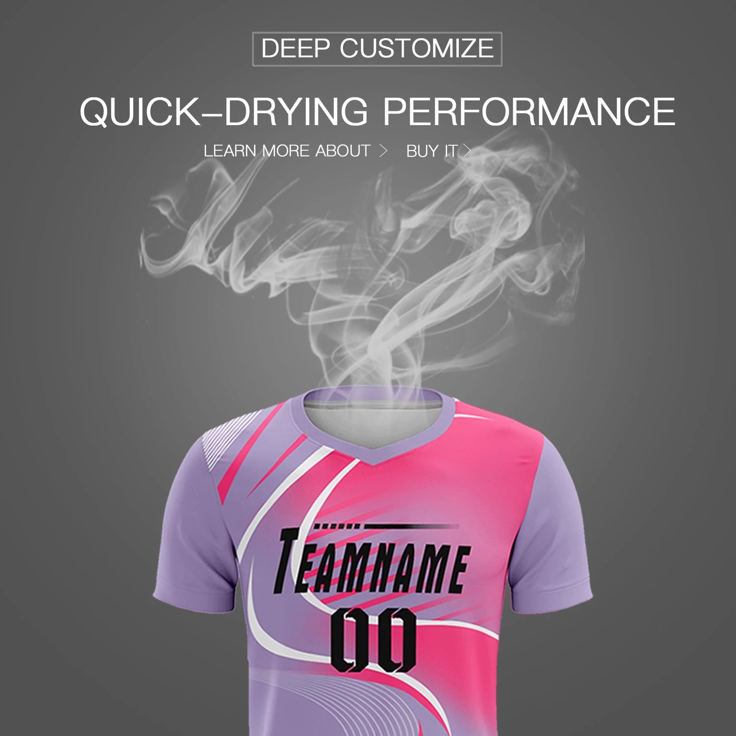 Custom Light Purple White-Pink Casual Printing Sportswear Soccer Sets Jersey