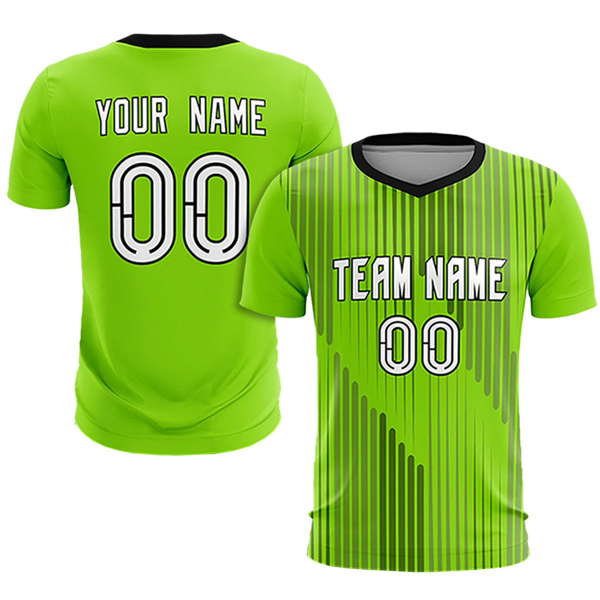 Custom Neon Green Black Soft Training Uniform Soccer Sets Jersey