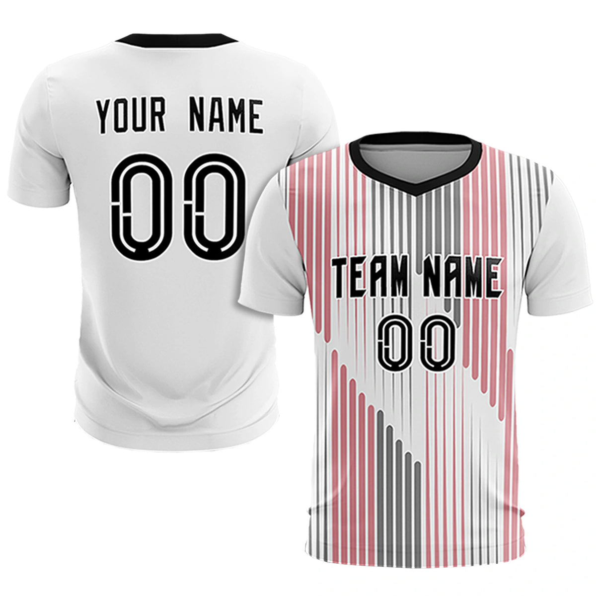 Custom White Black Soft Training Uniform Soccer Sets Jersey