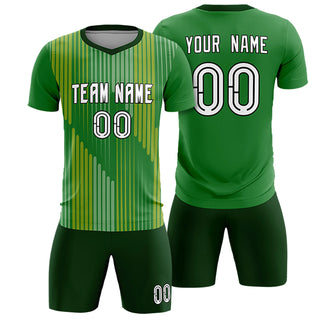 Custom Kelly Green Gold01 Soft Training Uniform Soccer Sets Jersey - Style 1