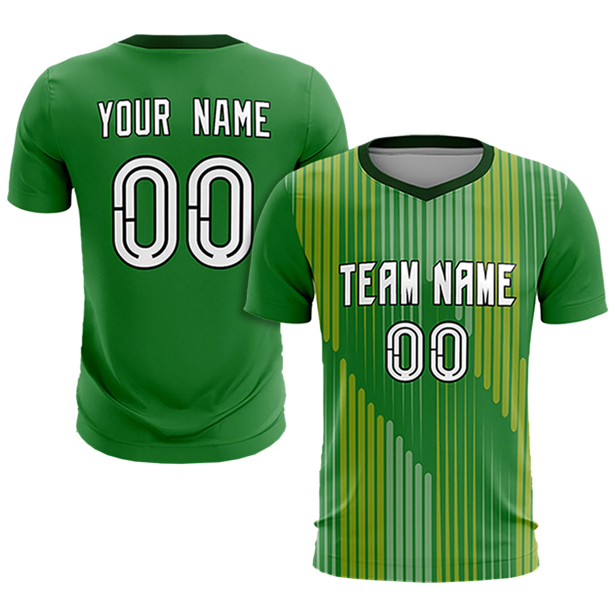 Custom Kelly Green Gold01 Soft Training Uniform Soccer Sets Jersey