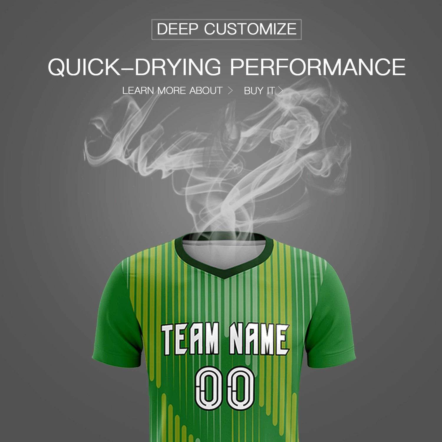 Custom Kelly Green Gold01 Soft Training Uniform Soccer Sets Jersey