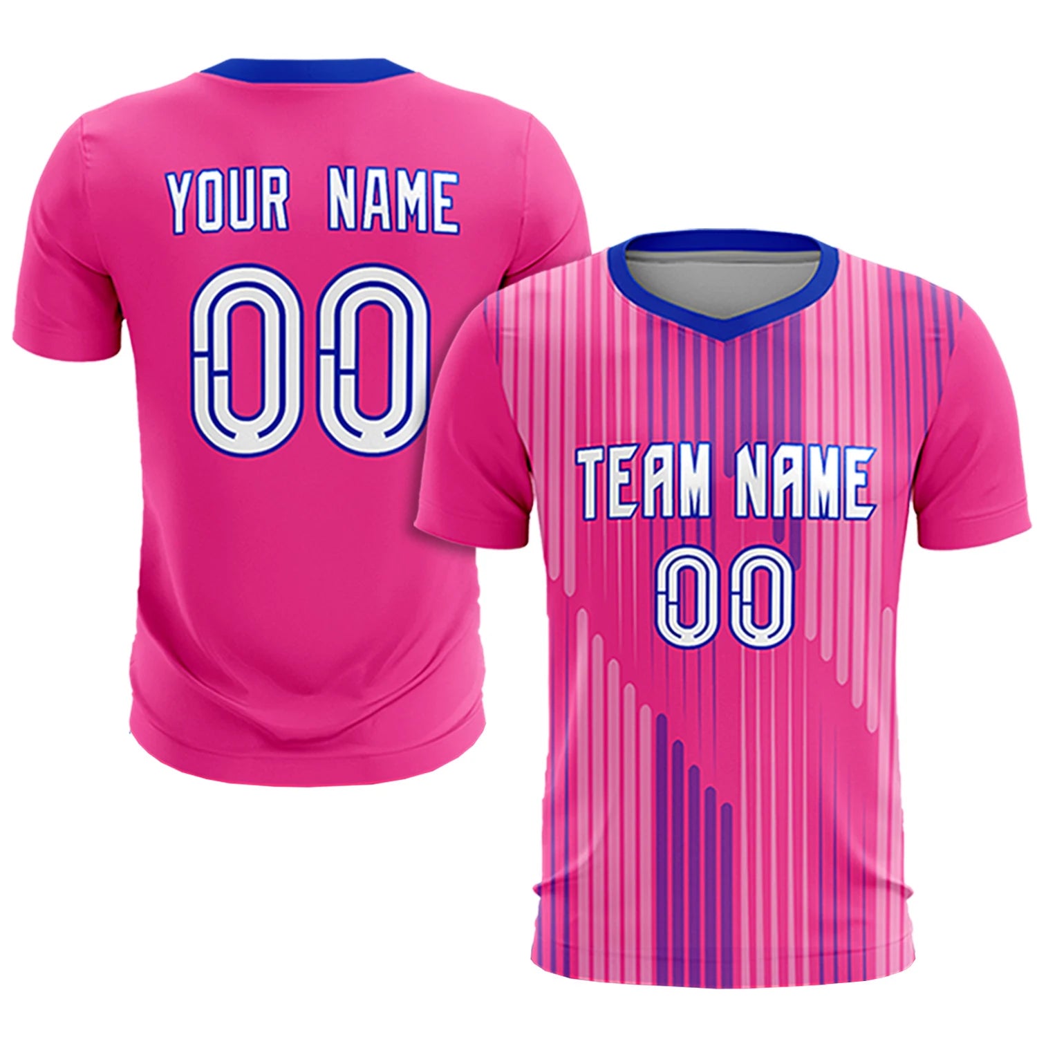 Custom Pink Royal Blue Soft Training Uniform Soccer Sets Jersey