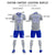 Custom Gray Royal Blue Soft Training Uniform Soccer Sets Jersey