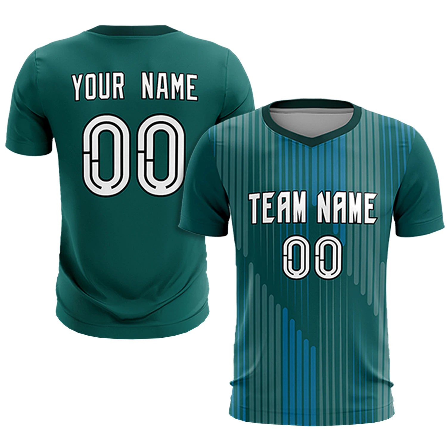 Custom Aqua Midnight Green Soft Training Uniform Soccer Sets Jersey