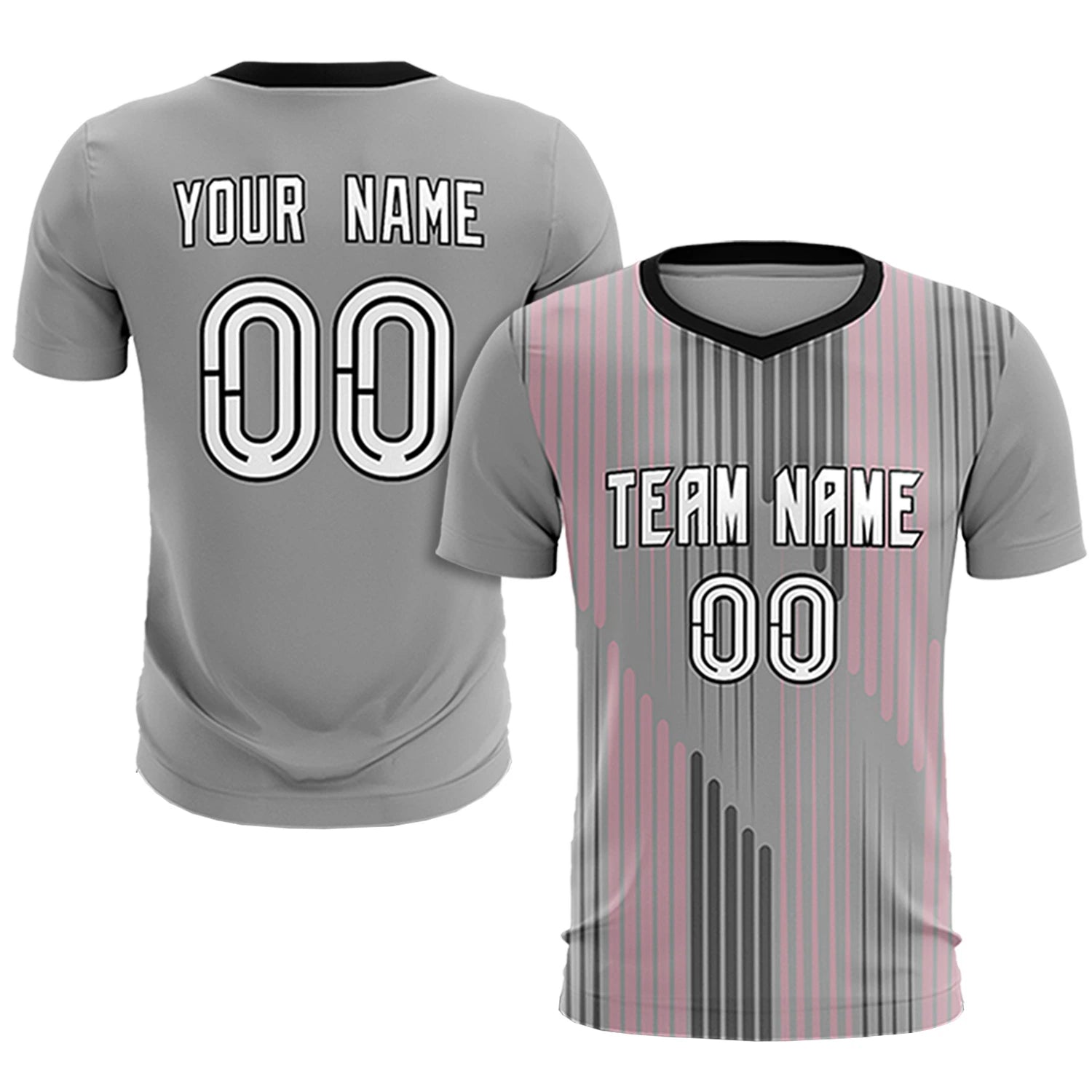 Custom Gray Black Soft Training Uniform Soccer Sets Jersey