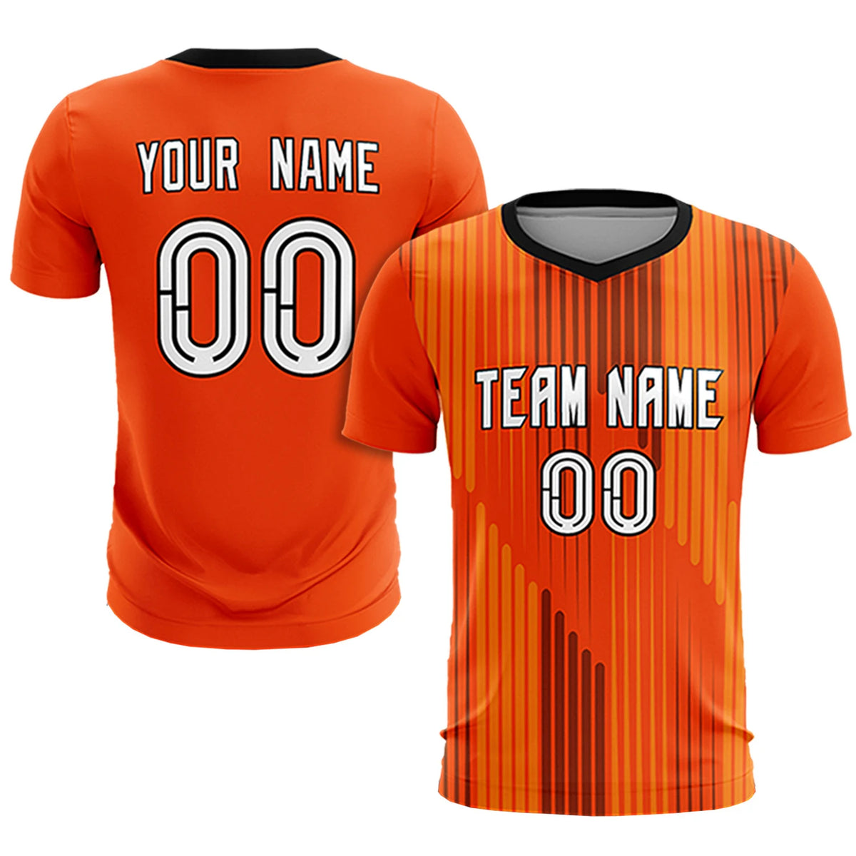Custom Orange Black Soft Training Uniform Soccer Sets Jersey