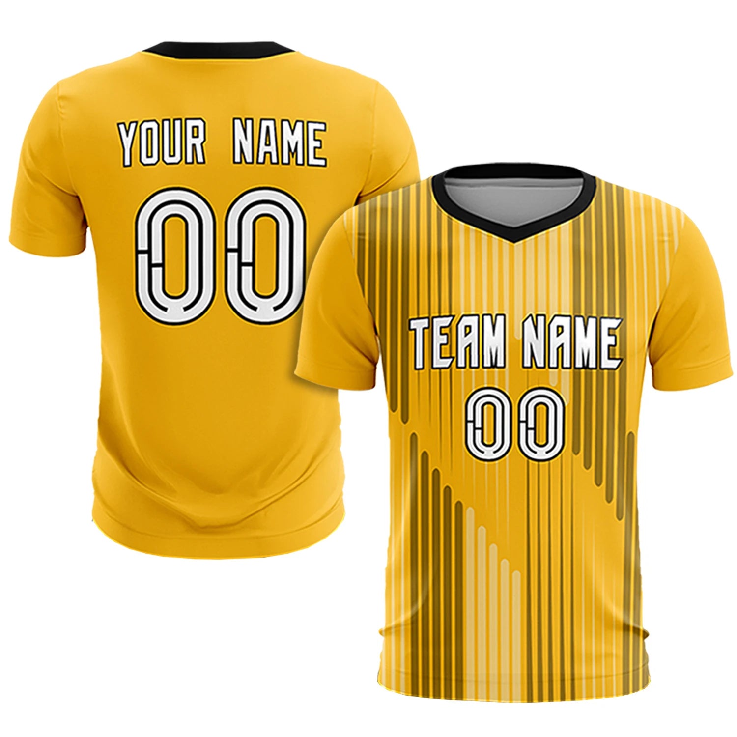 Custom Gold01 Black Soft Training Uniform Soccer Sets Jersey