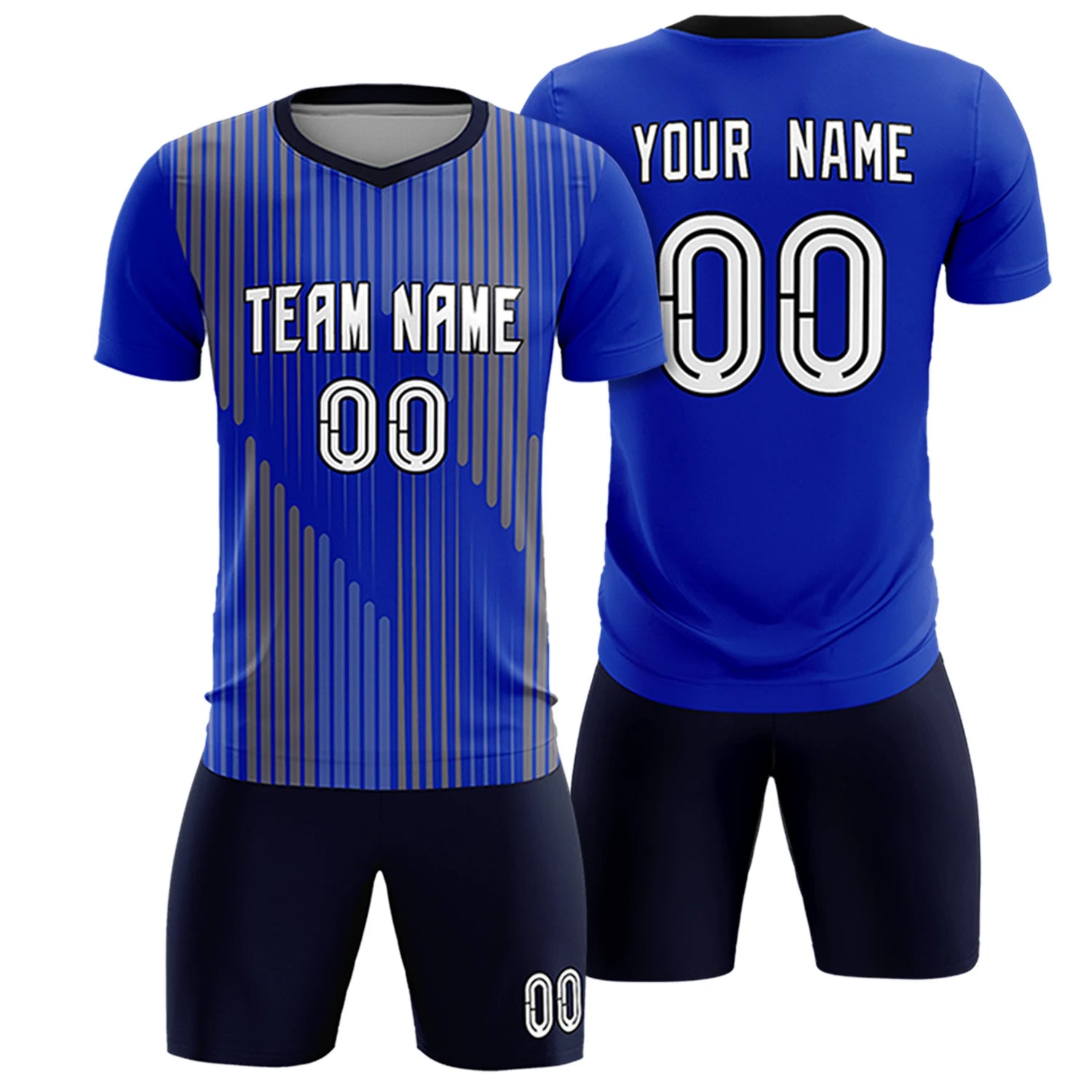 Custom Royal Blue Navy Soft Training Uniform Soccer Sets Jersey