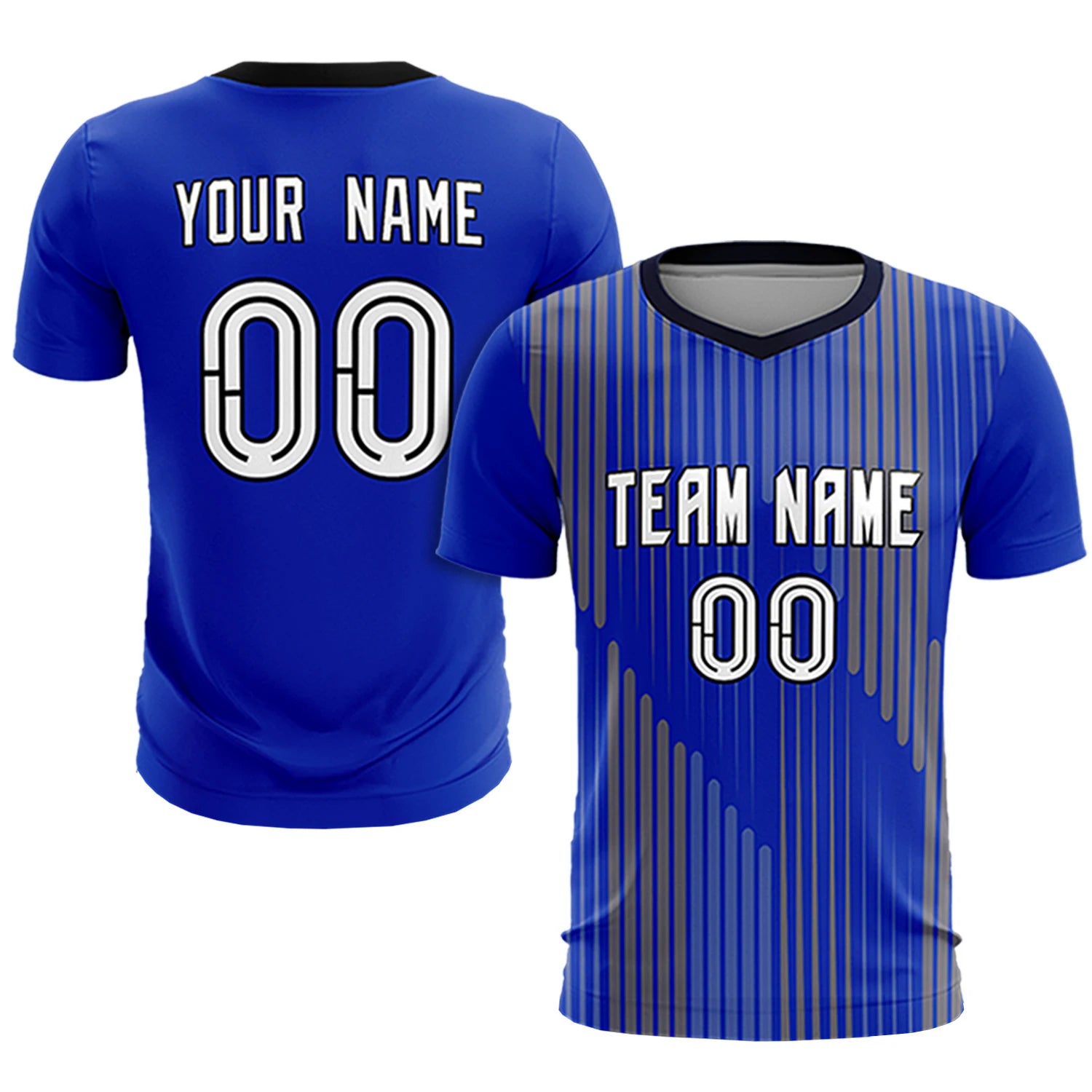 Custom Royal Blue Navy Soft Training Uniform Soccer Sets Jersey