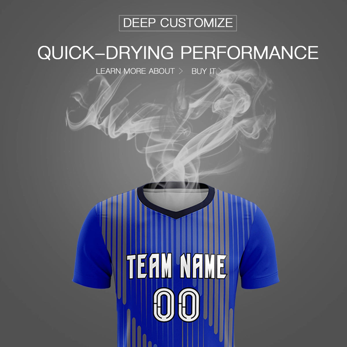 Custom Royal Blue Navy Soft Training Uniform Soccer Sets Jersey