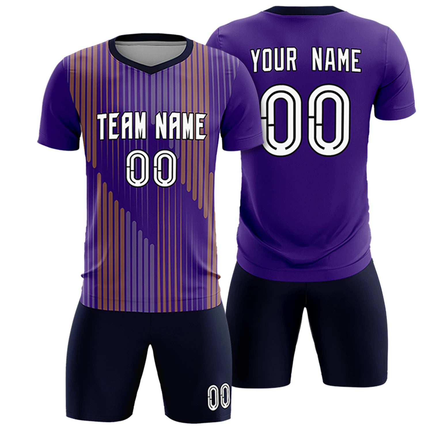 Custom Purple Navy Soft Training Uniform Soccer Sets Jersey