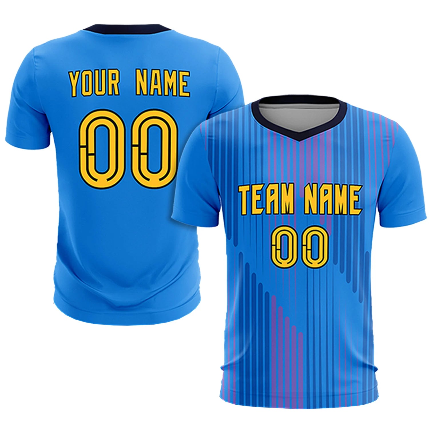 Custom Powder Blue Navy Soft Training Uniform Soccer Sets Jersey