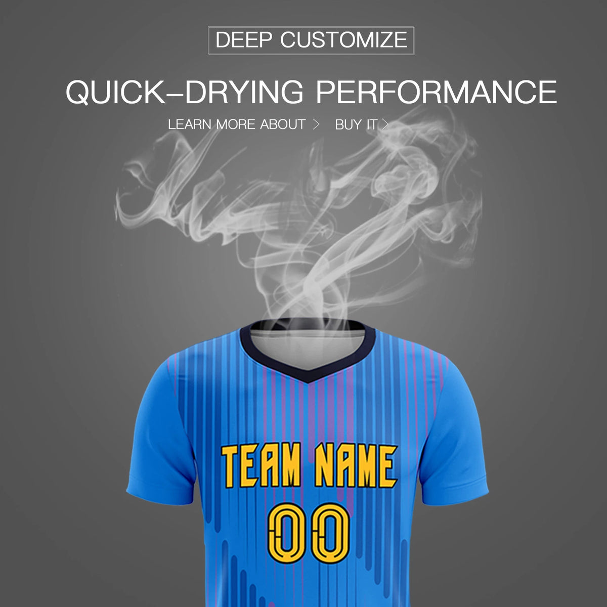 Custom Powder Blue Navy Soft Training Uniform Soccer Sets Jersey