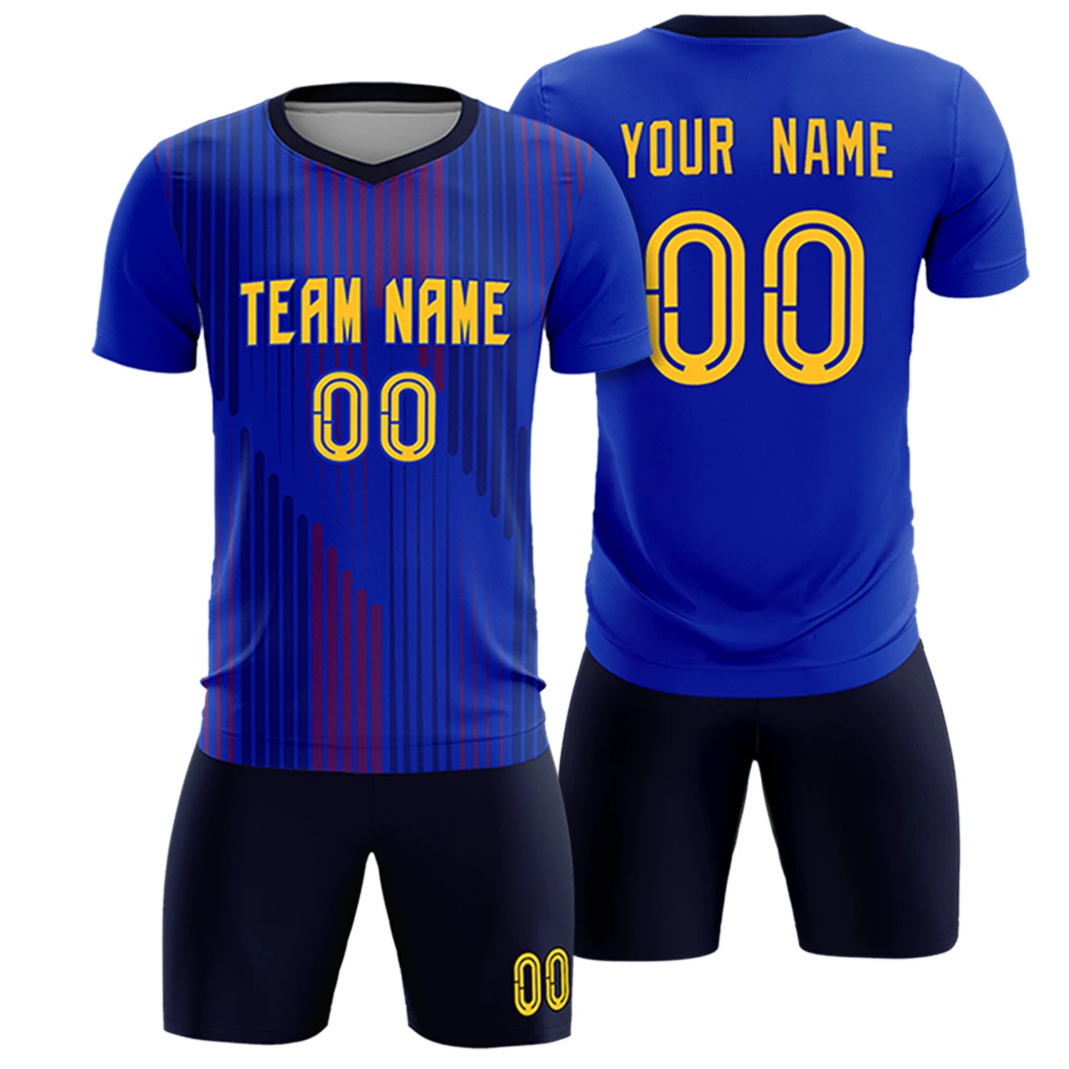 Custom Royal Blue Navy Soft Training Uniform Soccer Sets Jersey