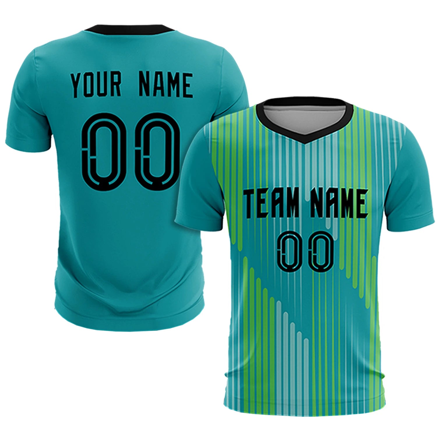 Custom Bright Green Black Soft Training Uniform Soccer Sets Jersey