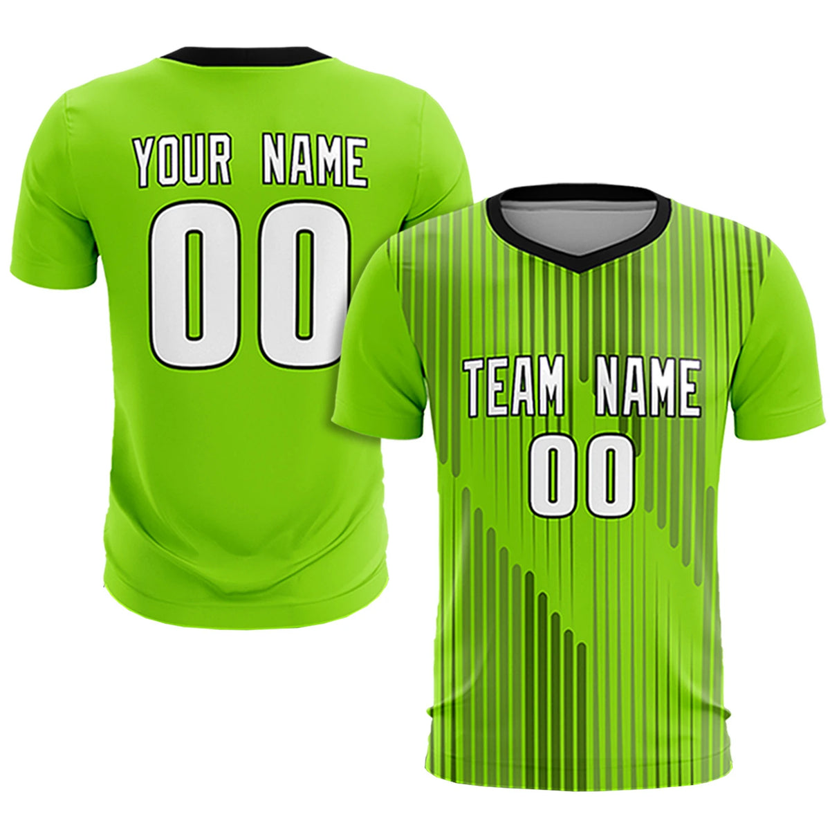 Custom Neon Green Black Soft Training Uniform Soccer Sets Jersey