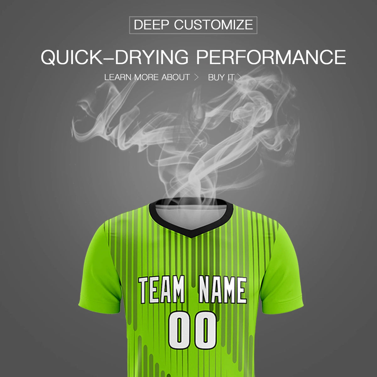 Custom Neon Green Black Soft Training Uniform Soccer Sets Jersey