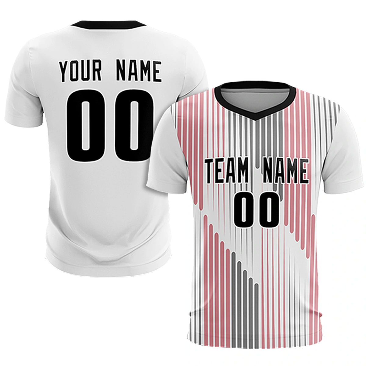 Custom White Black Soft Training Uniform Soccer Sets Jersey
