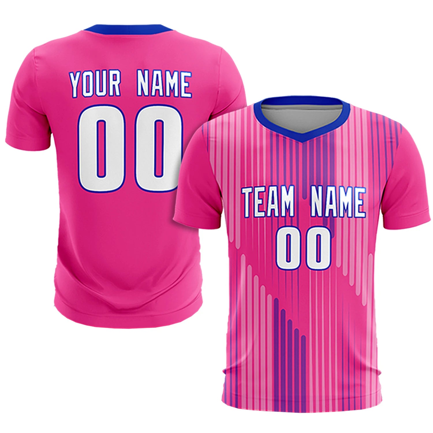 Custom Pink Royal Blue Soft Training Uniform Soccer Sets Jersey