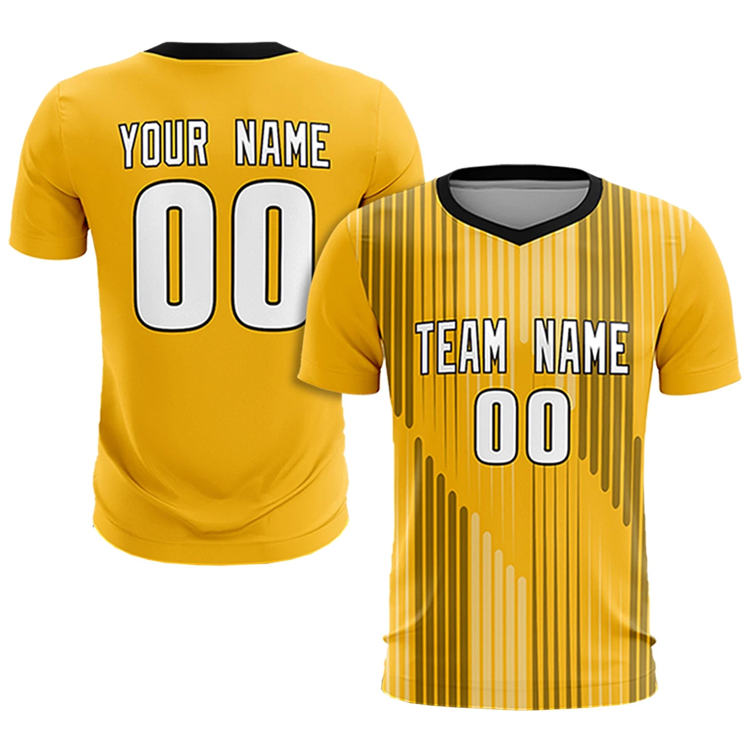 Custom Gold01 Black Soft Training Uniform Soccer Sets Jersey